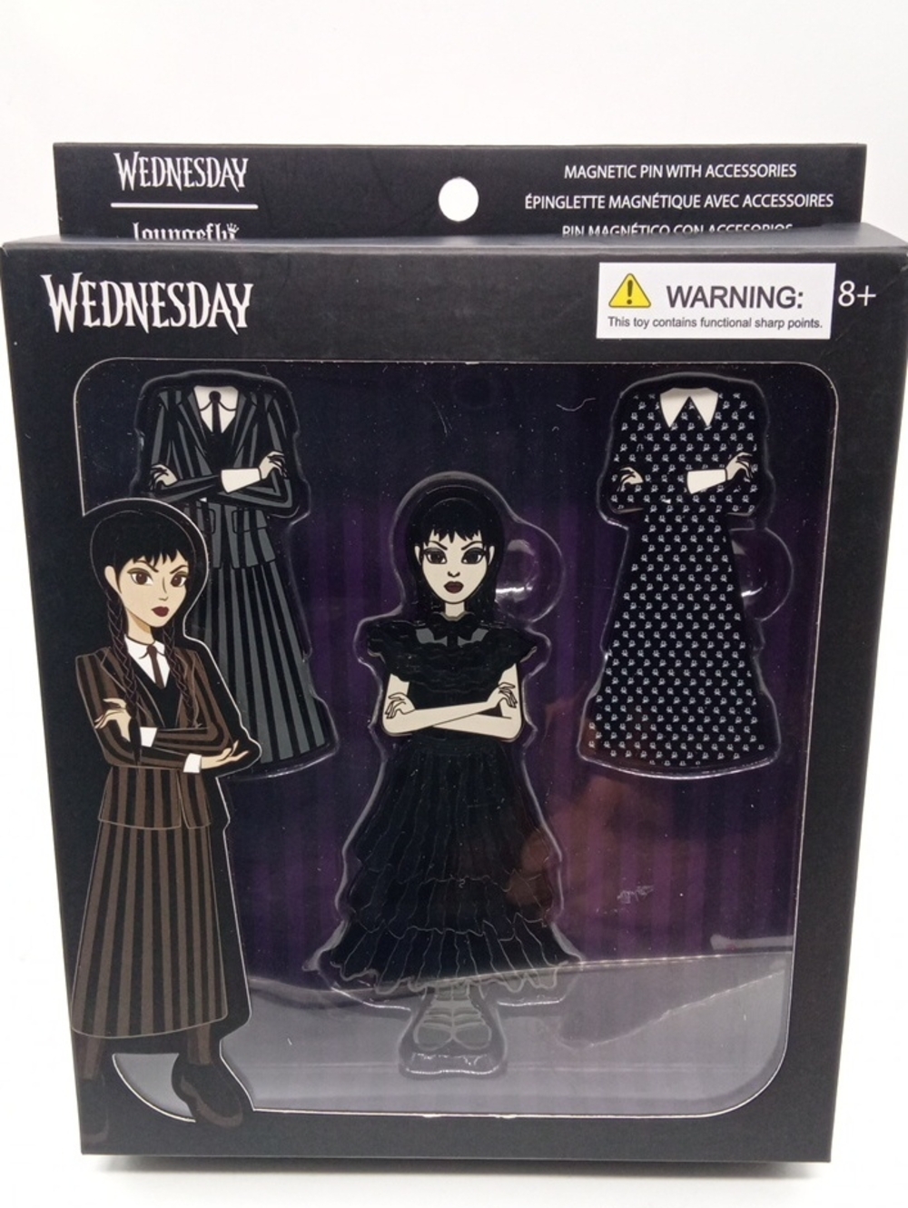 Loungefly Wednesday Addams Family Magnetic Pin & Accessories Figure